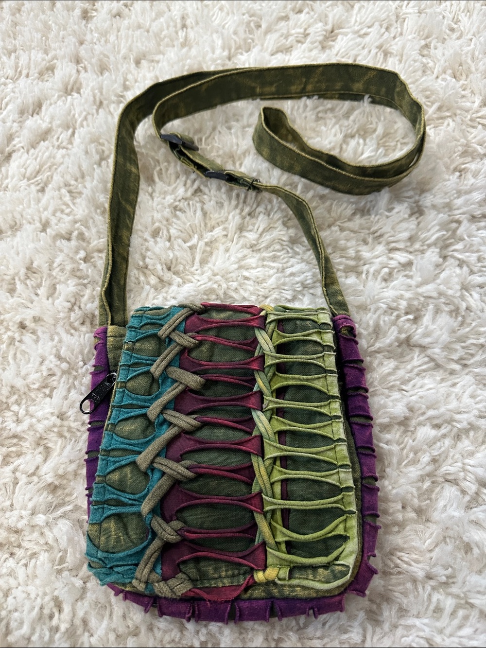 THE COLLECTION ROYAL Y2K Bohemian Multicolor Woven Crossbody Bag NWOT